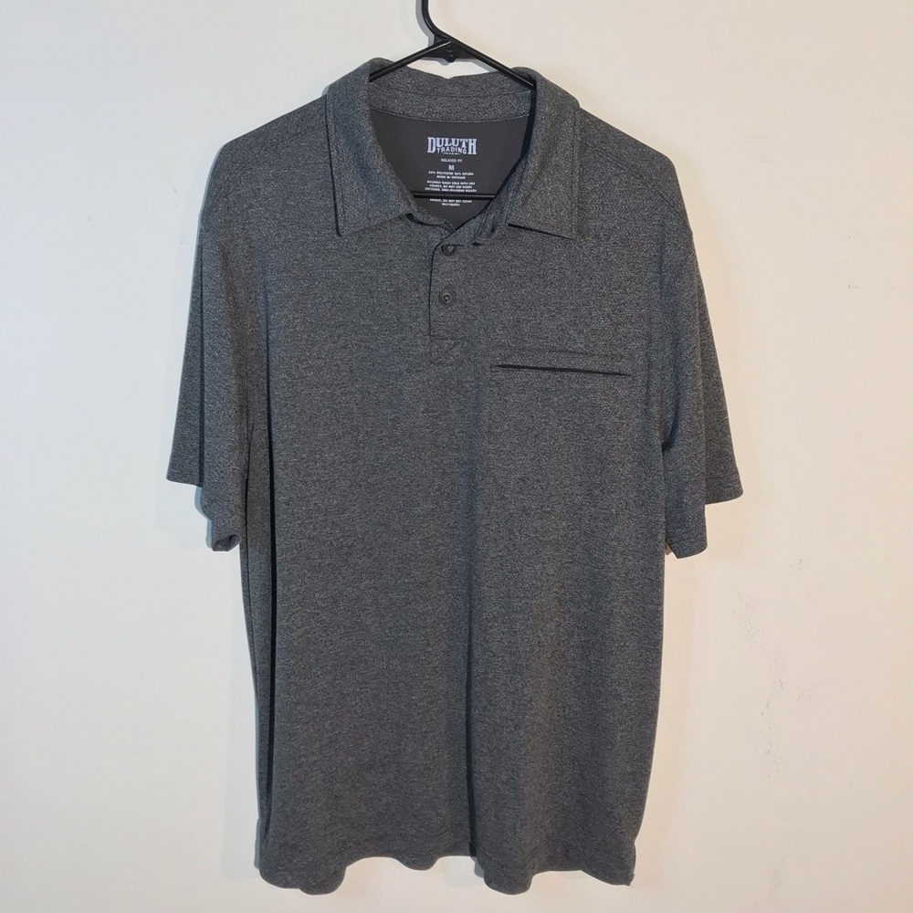 Duluth Trading Men’s Polo Shirt Grey Medium Cooling